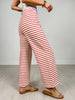 Stripe Pattern Wide Leg Knit Lounge Pants