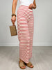 Stripe Pattern Wide Leg Knit Lounge Pants