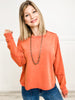 Drop Shoulder Mineral Wash Crew Neck Pullover Sweater