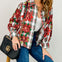 Queen of Sparkles Plaid Button Up Poinsettia Top