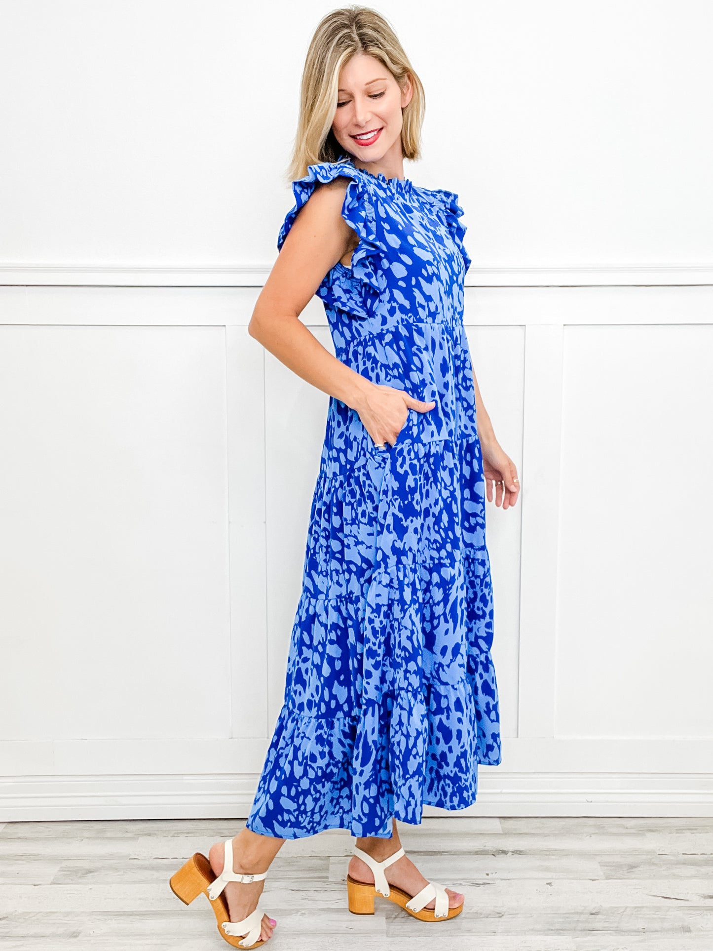 Print Maxi Dress with Pockets