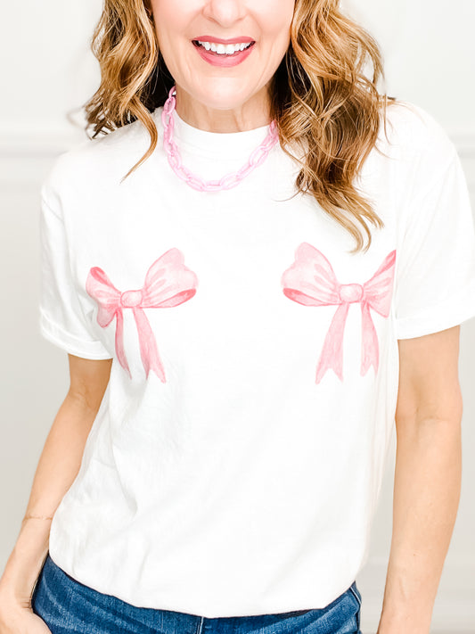 Two Pink Bows Graphic Tee