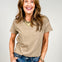 Exposed Seam Raw Edge Short Sleeve Top-GRP A