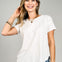 Exposed Seam Raw Edge Short Sleeve Top-GRP A