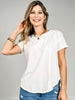 Exposed Seam Raw Edge Short Sleeve Top-GRP A