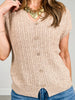 Cozy Short Sleeve Button Down Knit Sweater