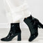 Beast Fashion KETSBY Patent Block Heel Ankle Boots in Black