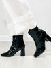 Beast Fashion KETSBY Patent Block Heel Ankle Boots in Black