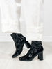 Beast Fashion KETSBY Patent Block Heel Ankle Boots in Black