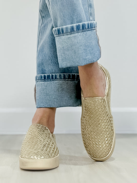 Corkys I'm Weaving Slip-On Shoes in Gold