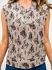 Bucking Horses Print Knit Sleeveless V-Neck Top