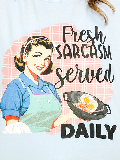 Sarcasm Served Daily Vintage Graphic Tee