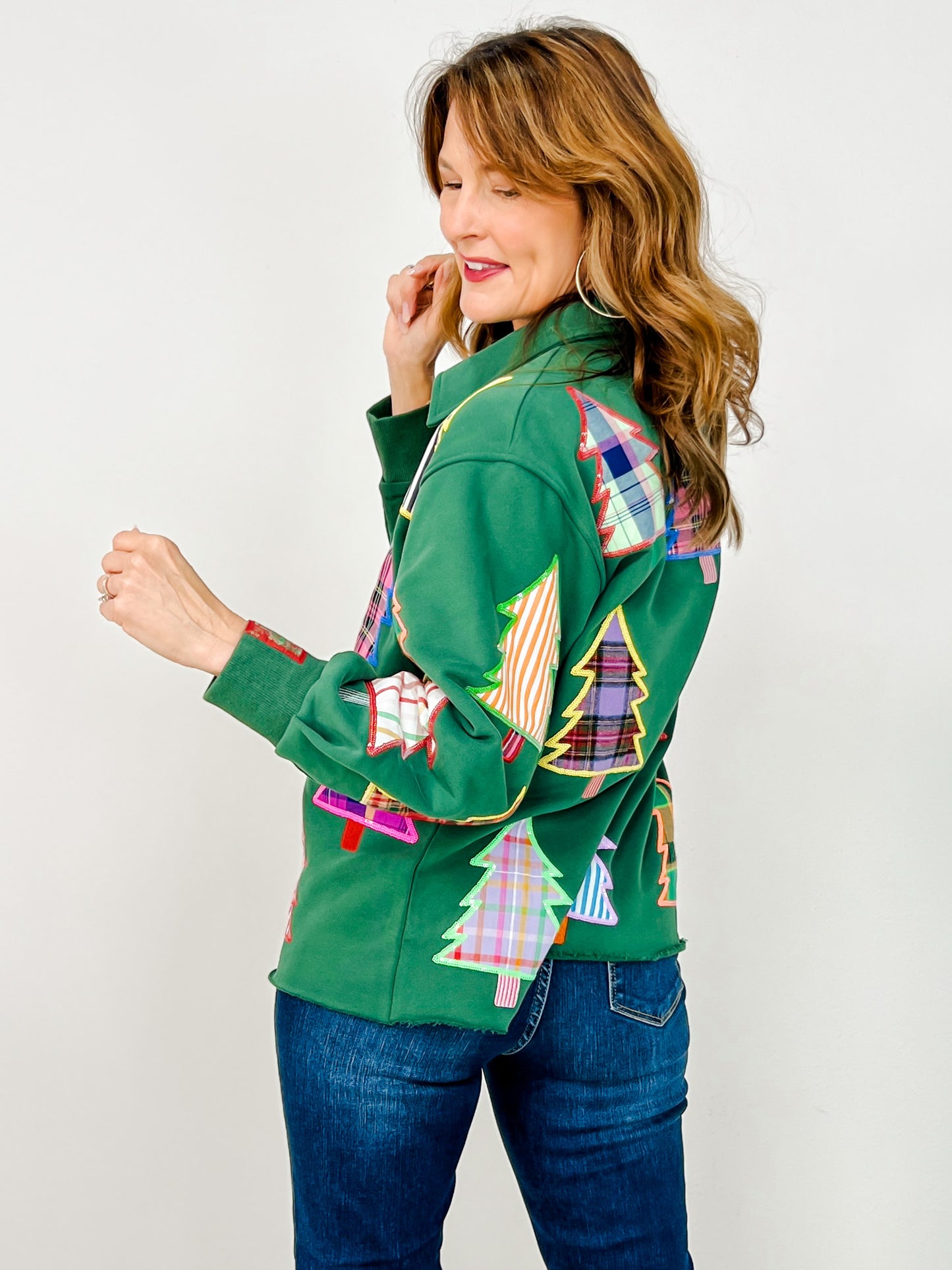 Queen of Sparkles Multi Plaid Christmas Tree Shacket