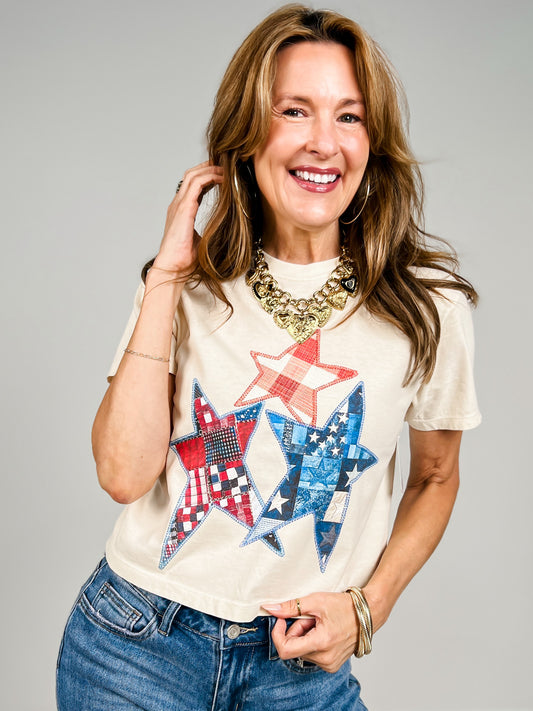 Patchwork Stars Graphic Tee