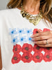 Hibiscus Rhinestone Flag Graphic Tee
