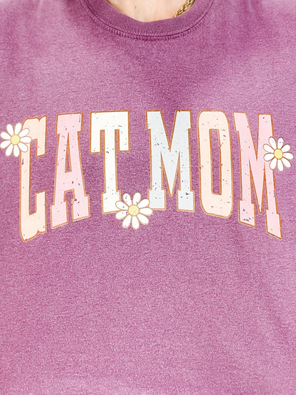 Floral Cat Mom Graphic Tee