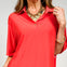 Ocean Tide Short Sleeve Top with Matching Bottoms in Tomato Red