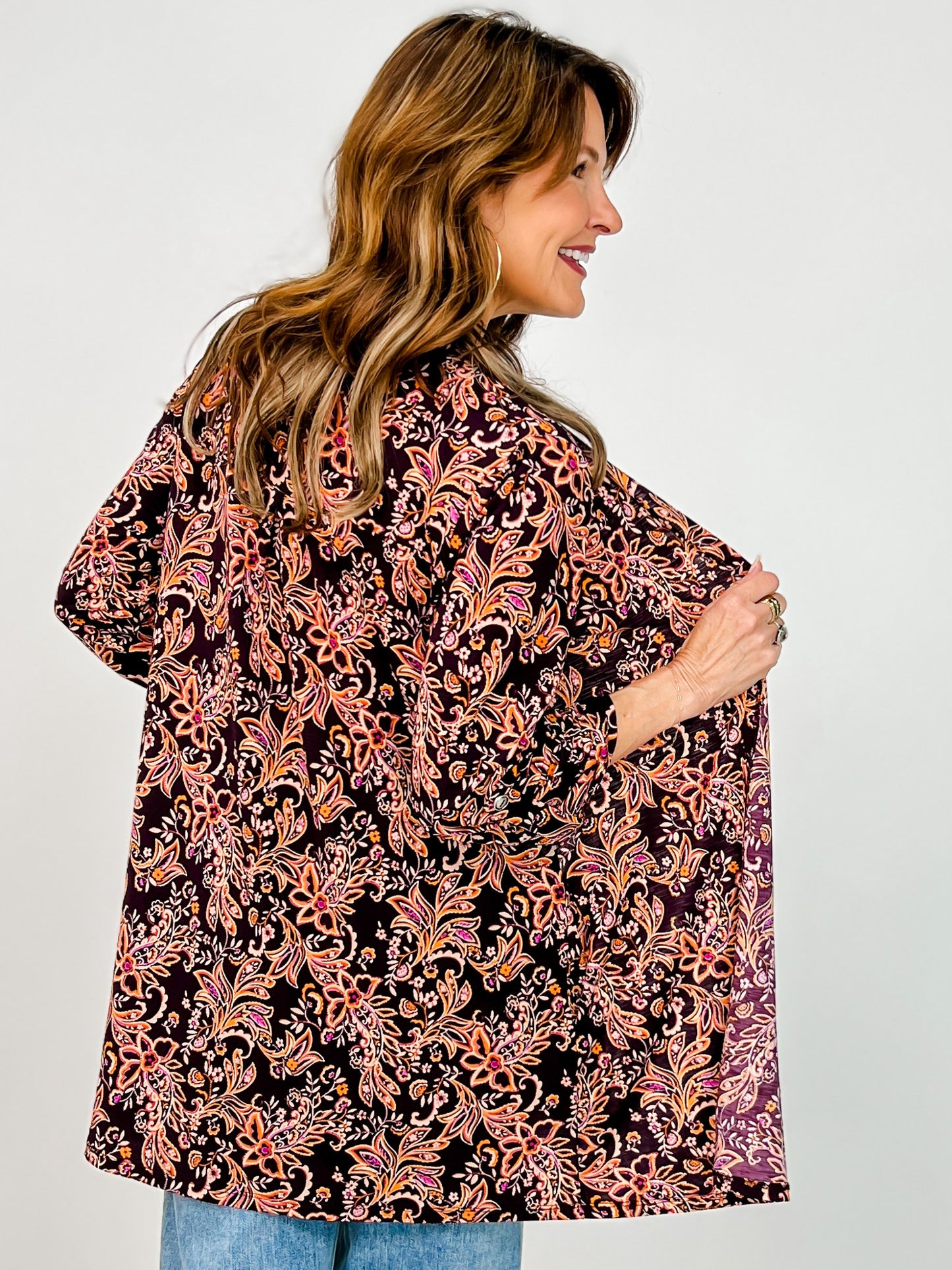 3/4" Sleeve Lizzy Classic Open Front Cardigan