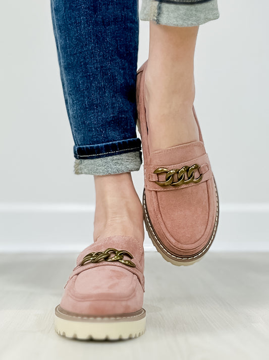 Corkys Literally Loafers in Blush Faux Suede