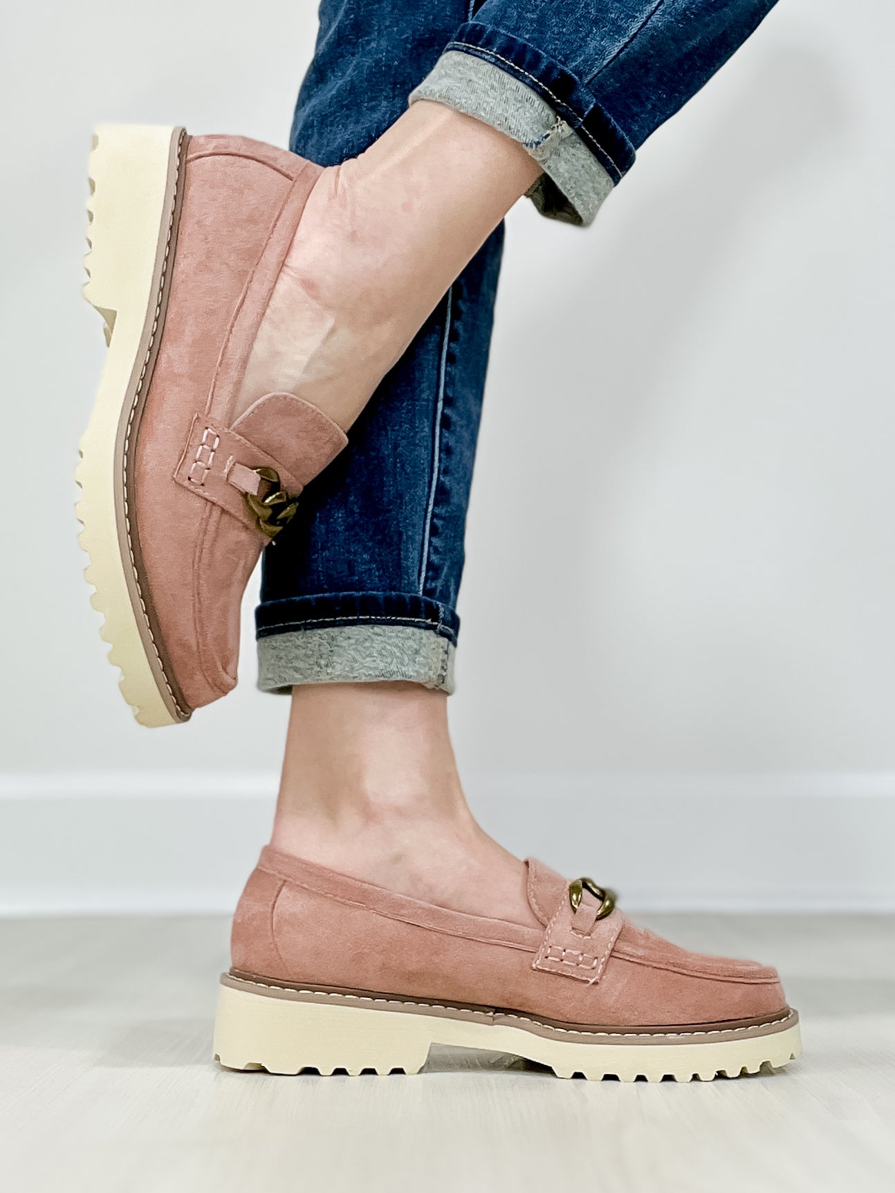 Corkys Literally Loafers in Blush Faux Suede