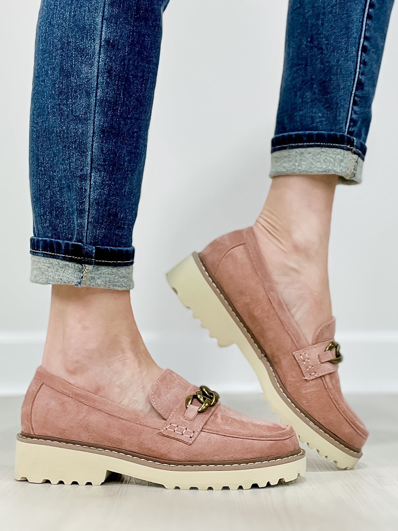 Corkys Literally Loafers in Blush Faux Suede