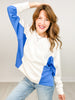 Long Sleeve Solid Knit Color Block Pullover Top