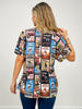 Vintage Western Print Light Weight Thermal Top