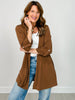 Solid Lizzy Open Front 3/4" Sleeve Cardigan in Dark Mocha