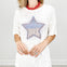 Short Sleeve Rhinestone Flag Star Top