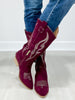 Corkys Headliner Boots in Wine Faux Suede