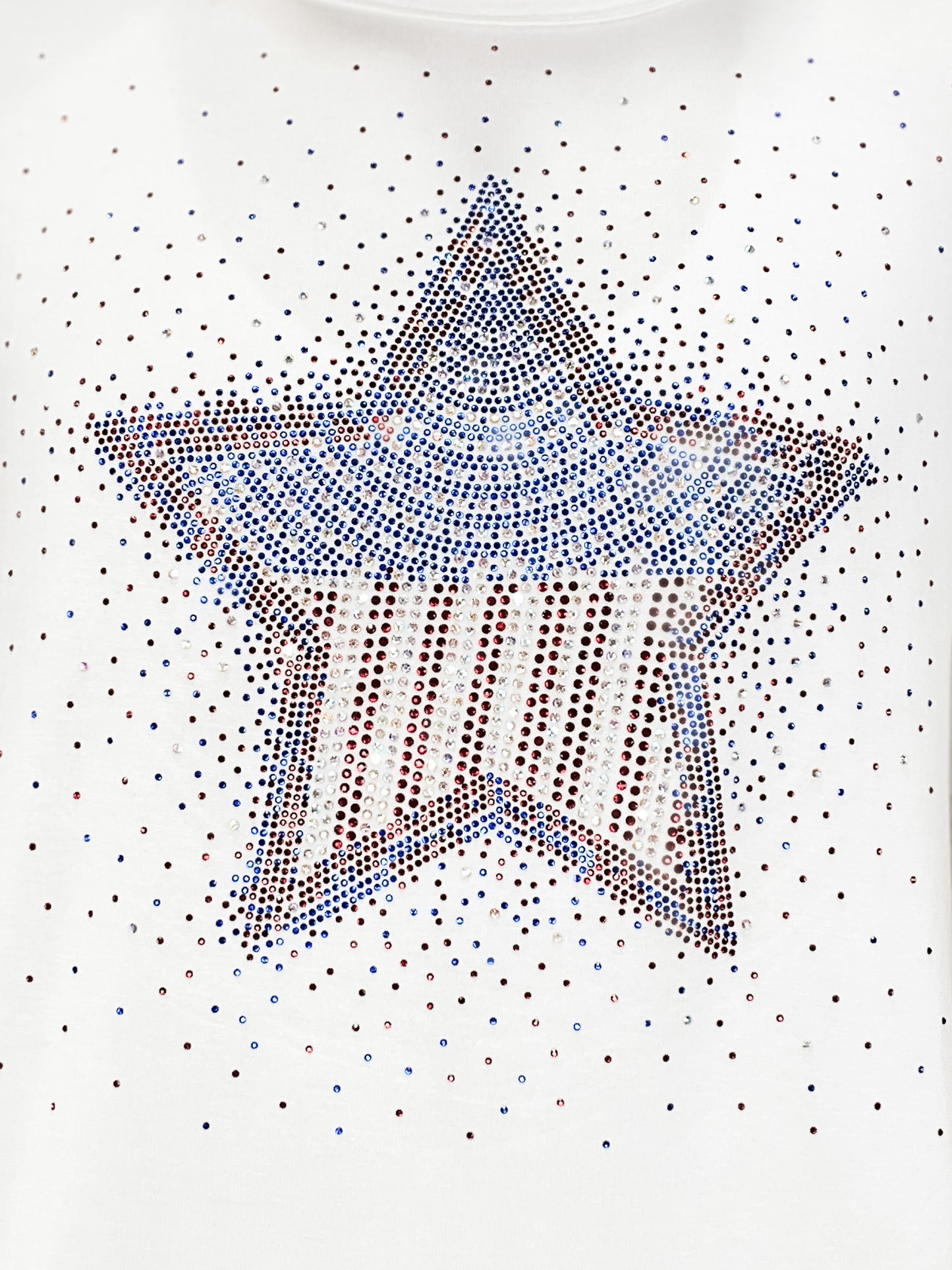 Short Sleeve Rhinestone Flag Star Top