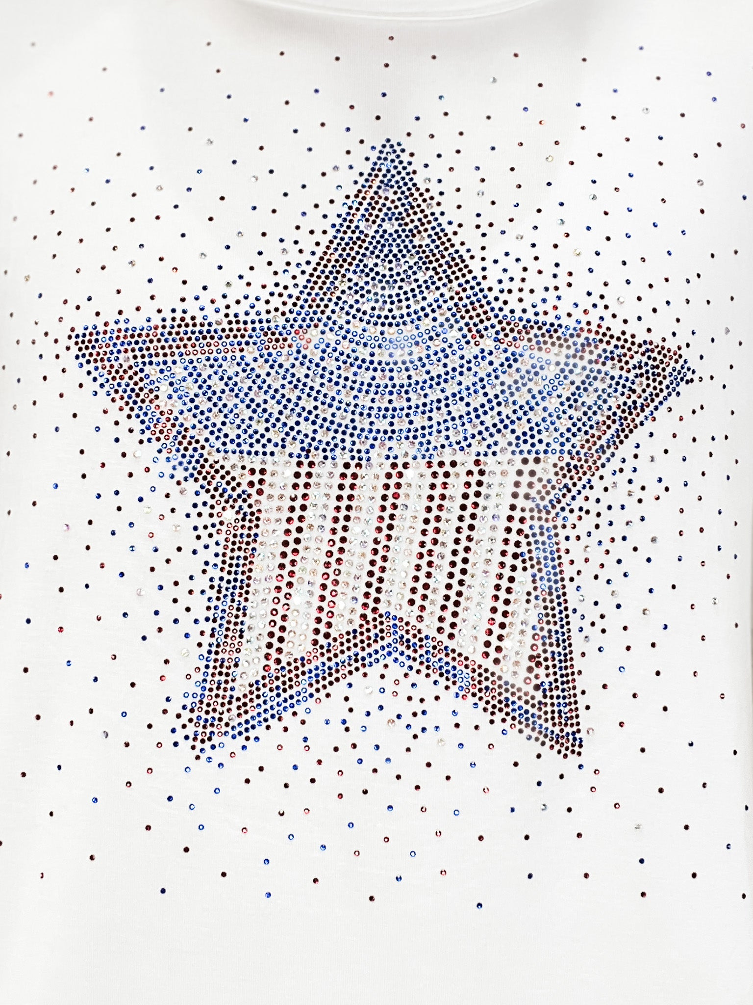Short Sleeve Rhinestone Flag Star Top