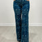 Dark Wash High Rise Western Printed Bootcut Jeans