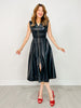 Faux Leather Sleeveless Midi Dress