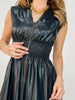 Faux Leather Sleeveless Midi Dress