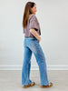Judy Blue OASIS Mid-Rise 90's Straight Rigid Magic Distressed Jeans
