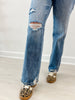 Judy Blue OASIS Mid-Rise 90's Straight Rigid Magic Distressed Jeans