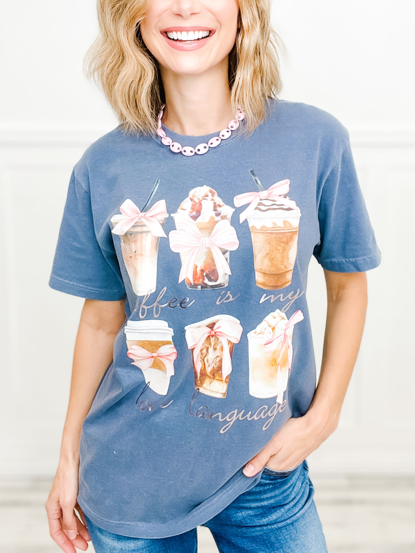 Coffee Is My Love Language Embellished Graphic Tee