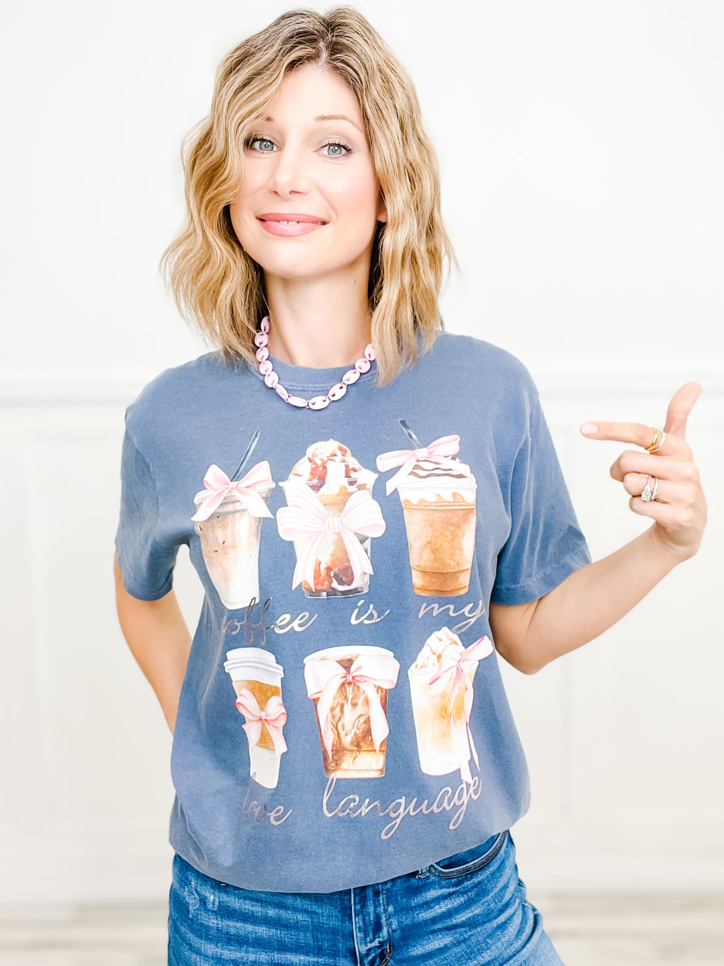 Coffee Is My Love Language Embellished Graphic Tee