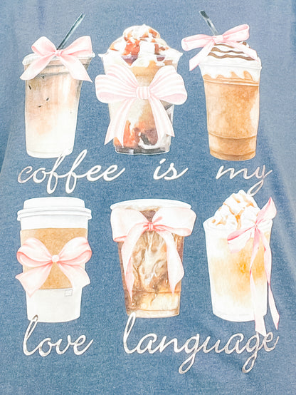 Coffee Is My Love Language Embellished Graphic Tee