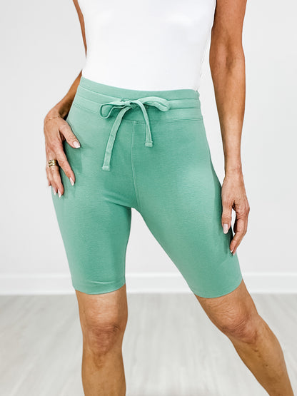 Cotton Lycra Drawstring Waist Biker Shorts