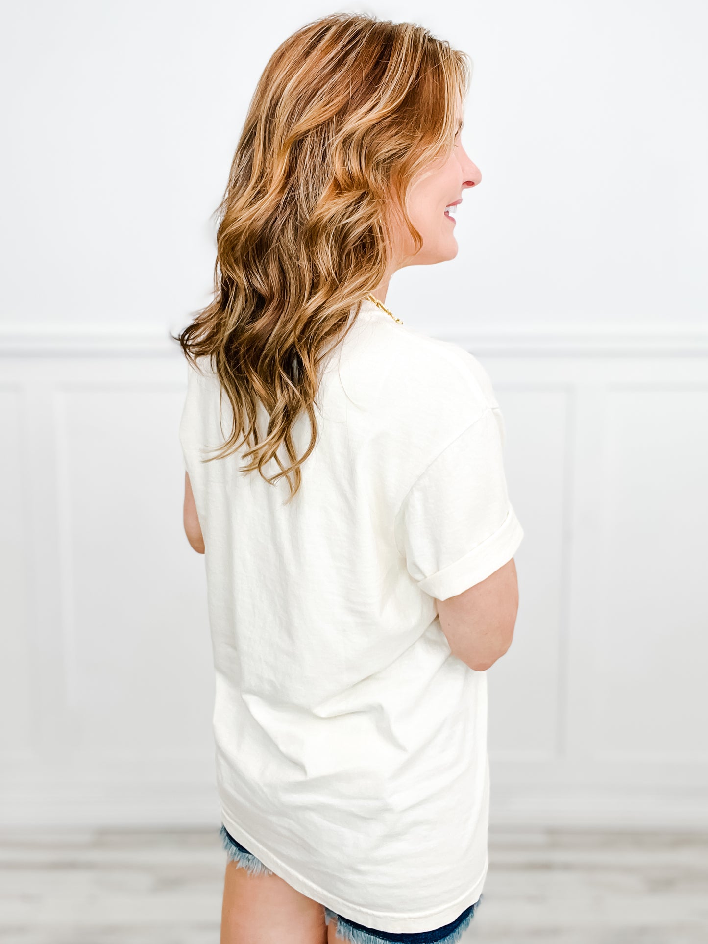 Strong and Courageous Gold Foil Graphic Tee
