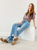 Judy Blue OASIS Mid-Rise 90's Straight Rigid Magic Distressed Jeans