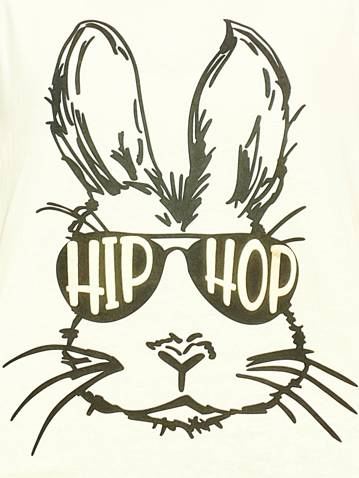 HIP HOP Rabbit Gold Foil Graphic Tee