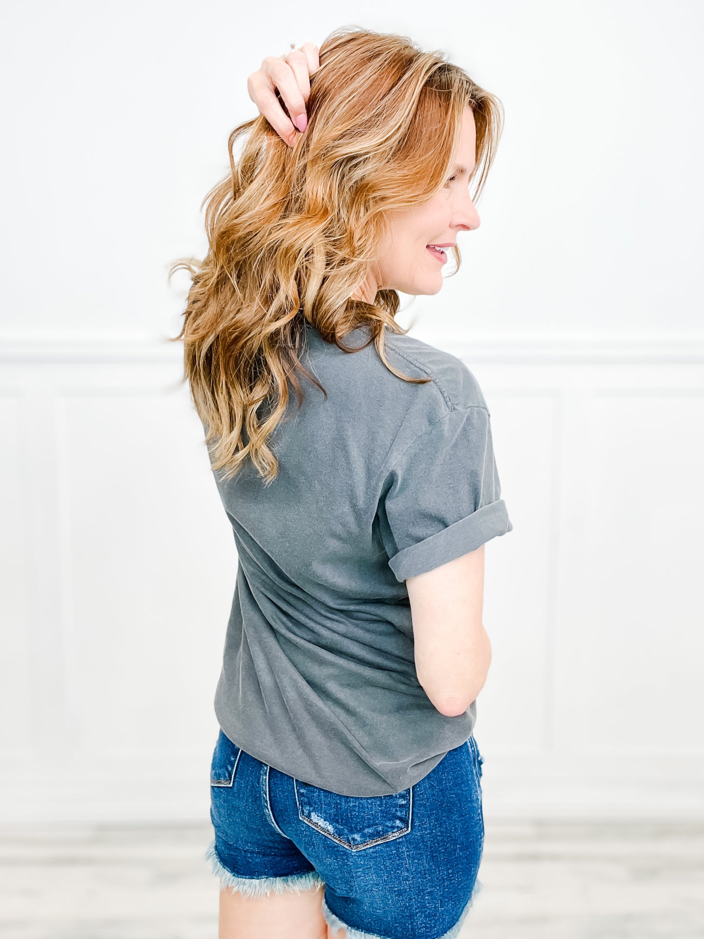 Saved By Grace Gold Foil Graphic Tee