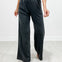 Elastic Waist Mineral Wash Wide Leg Pants with Side Pockets