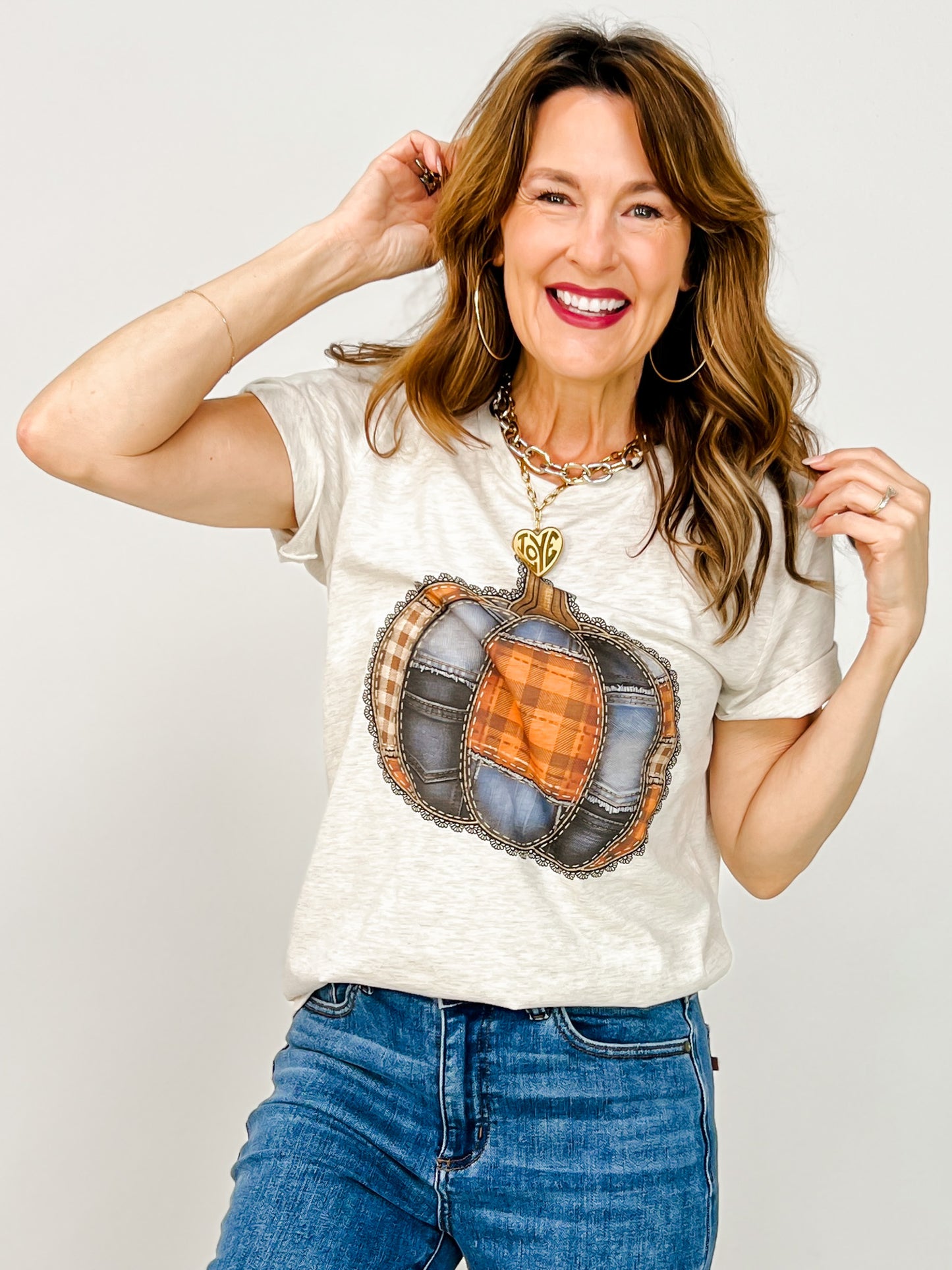 Lace Trimmed Pumpkin Graphic Tee