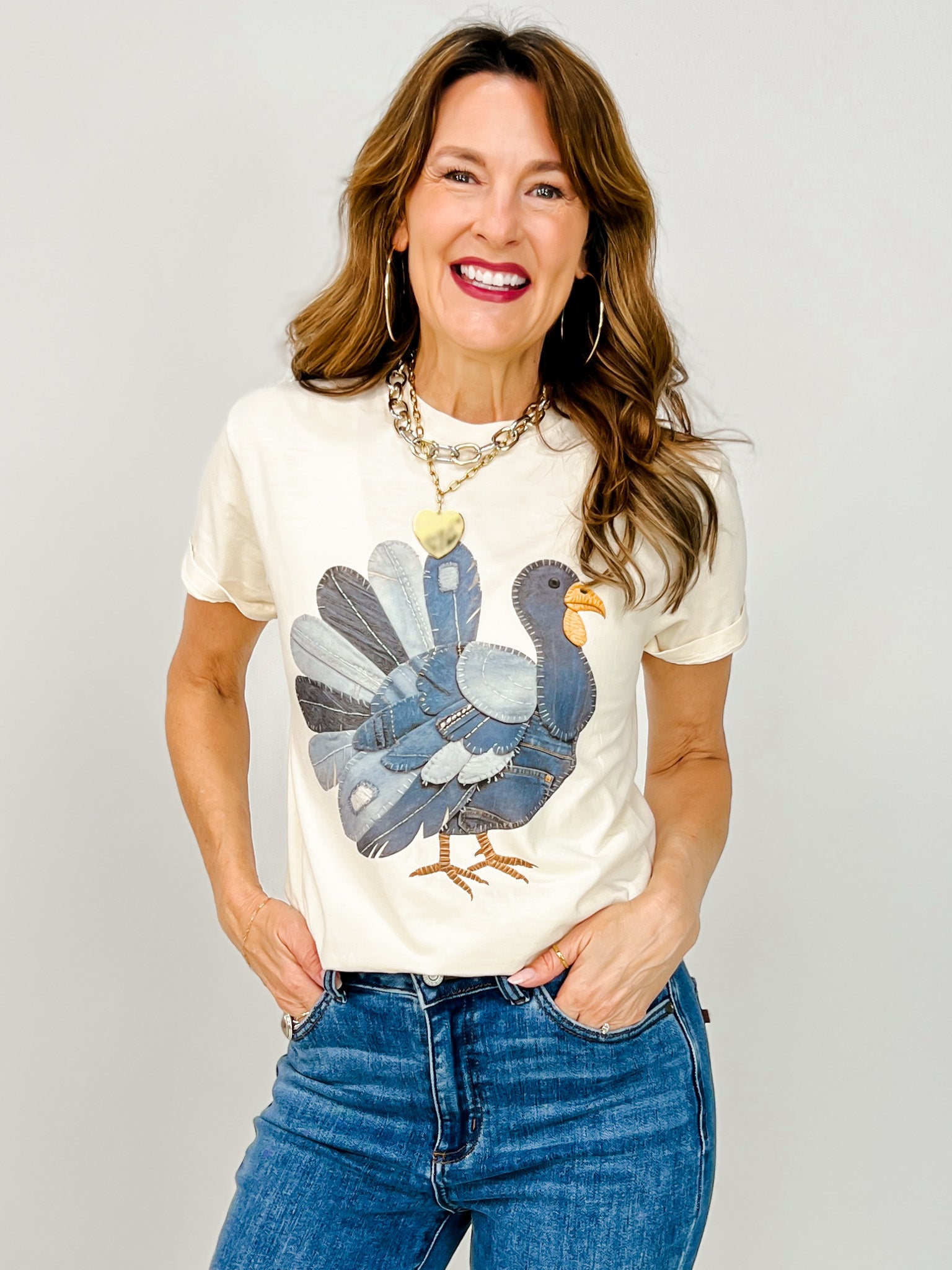 Denim Turkey Graphic Tee