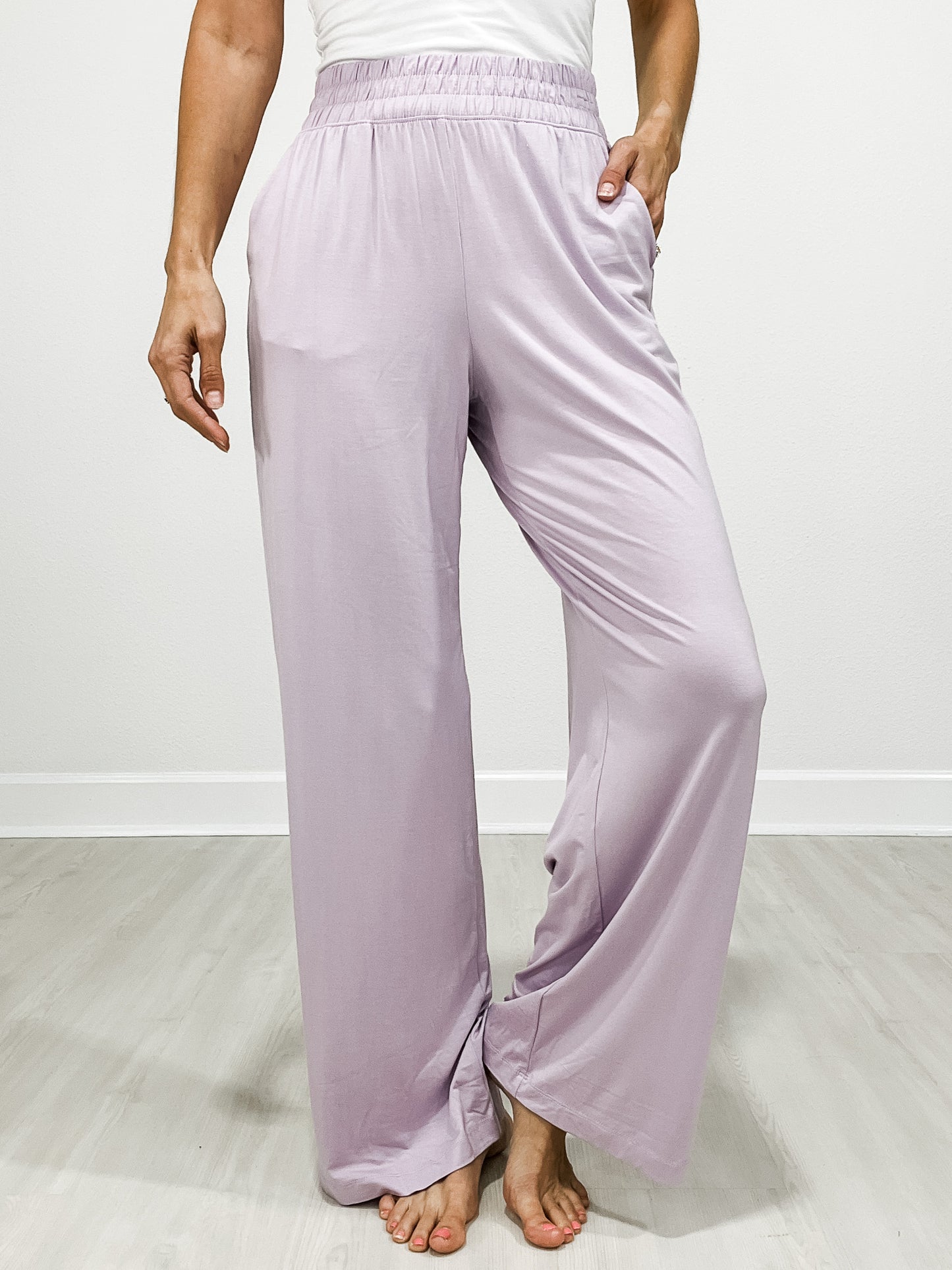Viscose Elastic Waist Modal Wide Leg Pants