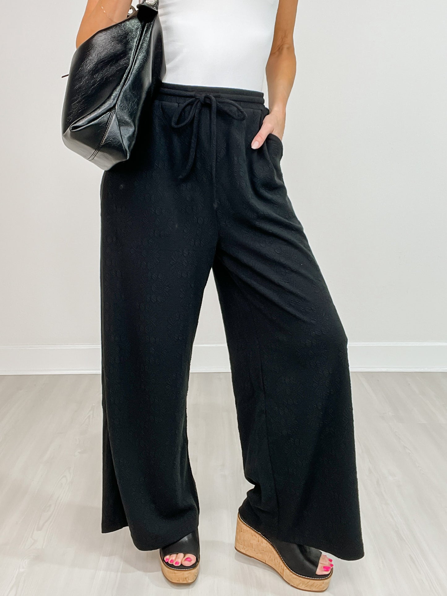 High Waisted Solid Knit Pant